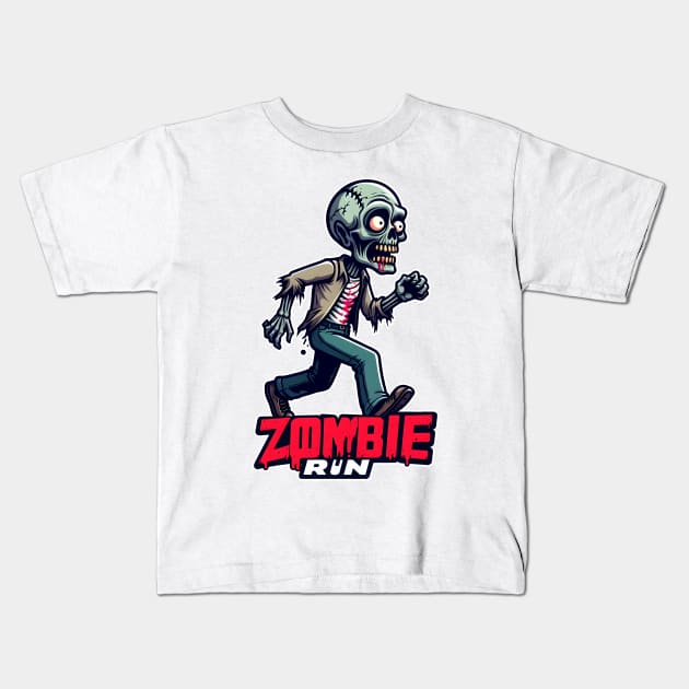 Zombie Run Kids T-Shirt by Rawlifegraphic